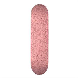 Kawaii pattern with cute cakes skateboard