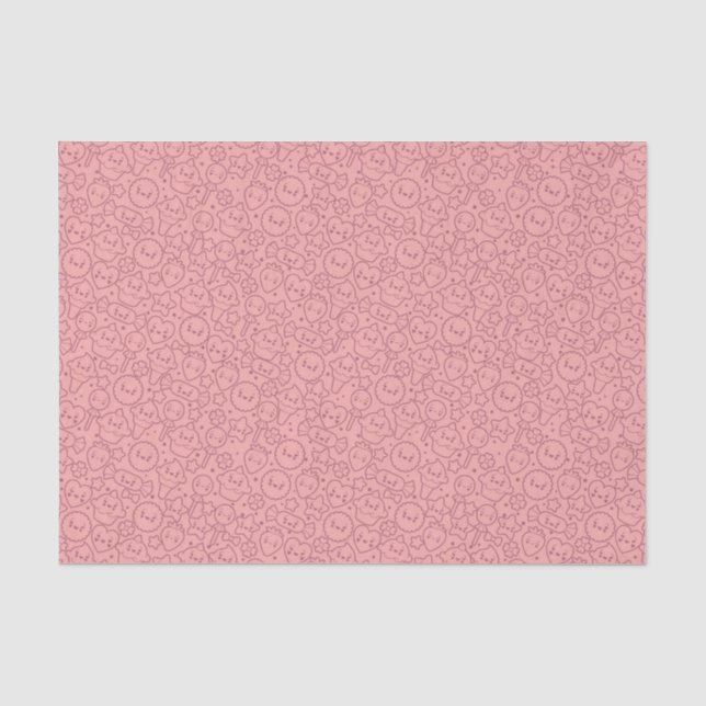 Kawaii pattern with cute cakes tissue paper (Front)