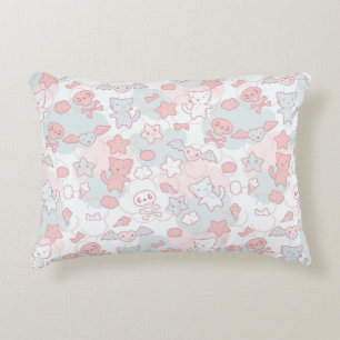kawaii pattern with doodle accent pillow