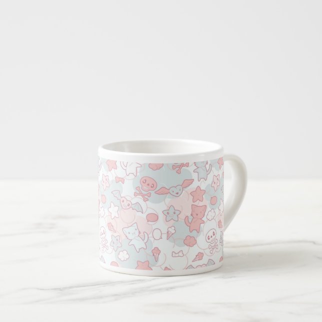 kawaii pattern with doodle espresso cup (Front Right)
