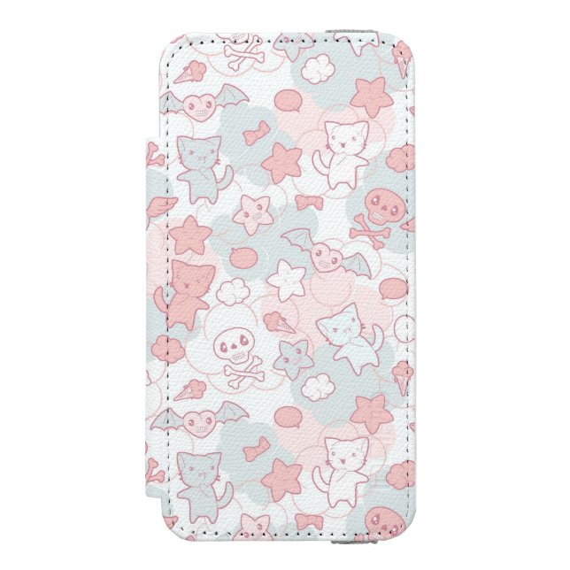 kawaii pattern with doodle incipio iPhone wallet case (Folio Front)