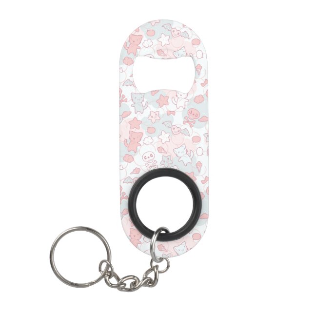 kawaii pattern with doodle mini bottle opener (Front)