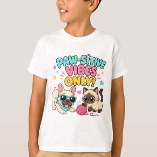 Kawaii Paw-Sitive Vibes Pet Lover T-Shirt