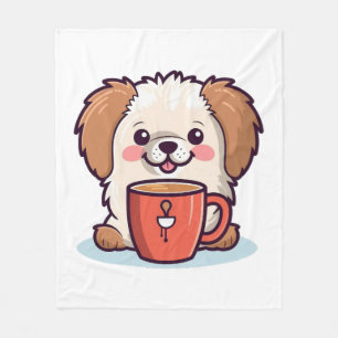 Kawaii Paws Café Fleece Blanket