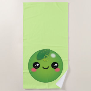 Kawaii Pea Beach Towel