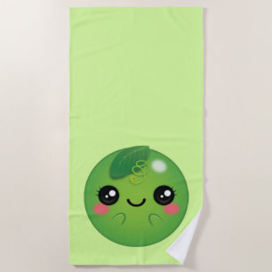 Kawaii Pea Beach Towel