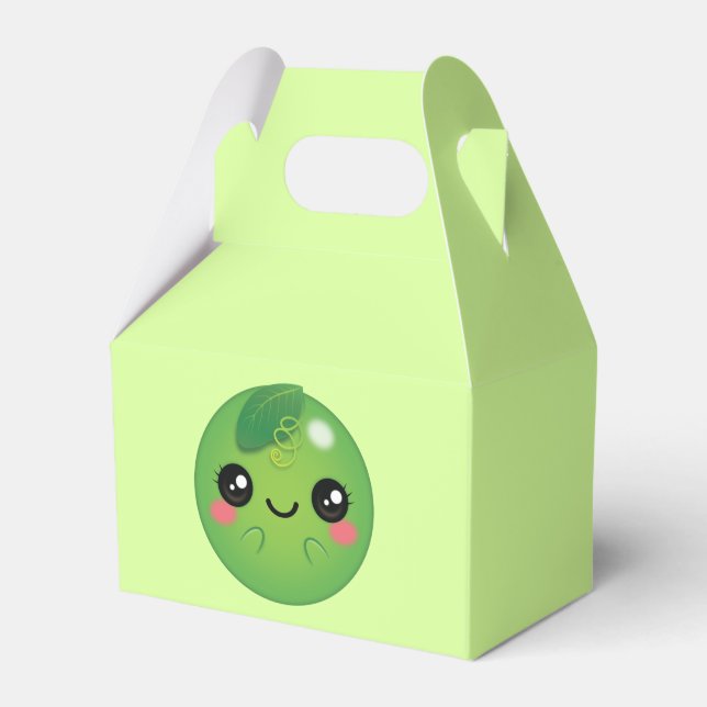 Kawaii Pea Favor Box (Front Side)