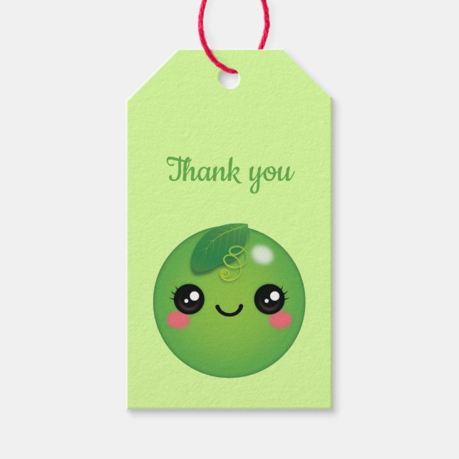 Kawaii Pea Gift Tags (Front)