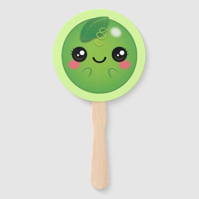 Kawaii Pea Hand Fan (Front)