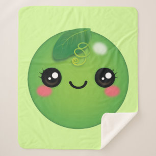 Kawaii Pea Sherpa Blanket