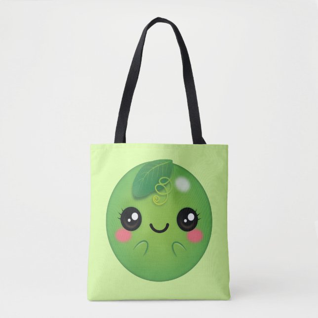 Kawaii Pea Tote Bag (Front)