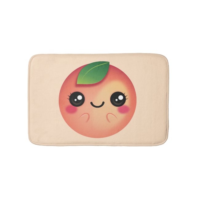Kawaii Peach Bath Mat (Front)