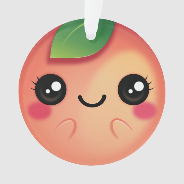 Kawaii Peach Ornament (Front)