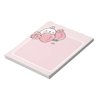 kawaii peach peachy flower Sakura pink bunny cute Notepad