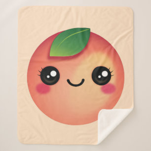 Kawaii Peach Sherpa Blanket