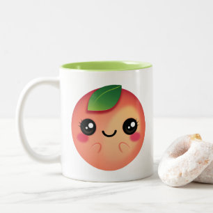 Kawaii Peach Two-Tone Coffee Mug
