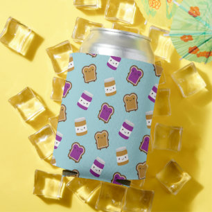 Kawaii Peanut Butter & Jelly Sandwich Couple Can Cooler
