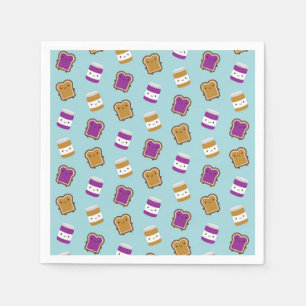 Kawaii Peanut Butter & Jelly Sandwich Couple Napkin