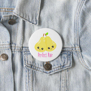 Kawaii Pear Couple Perfect Pair Funny Pun 3 Inch Round Button
