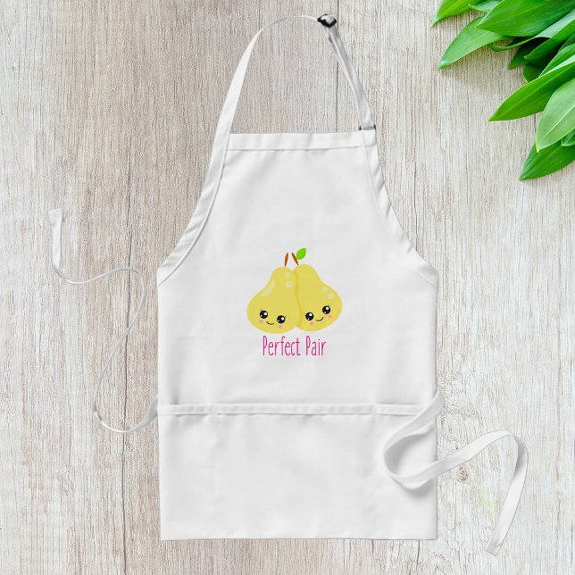 Kawaii Pear Couple Perfect Pair Funny Pun Standard Apron (Creator Uploaded)