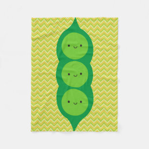 Kawaii Peas in a Pod Fleece Blanket