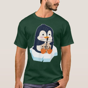 Kawaii Penguin Bubble Tea Boba Tea Cute Penguin  T-Shirt