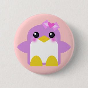 kawaii penguin girl pink sweety tweety 2 inch round button