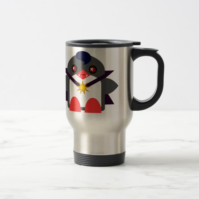 Kawaii Penguin Vampire Travel Mug (Right)