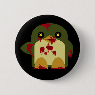 Kawaii Penguin Zombie Gruesome Horror 2 Inch Round Button