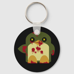 Kawaii Penguin Zombie Gruesome Horror Keychain