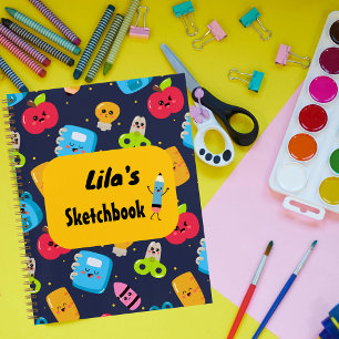 Kawaii Personalized Sketchbook for Kids Notebook