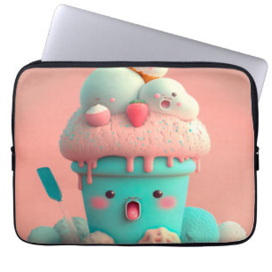 Kawaii pink cute ice cream notebook laptop sleeve