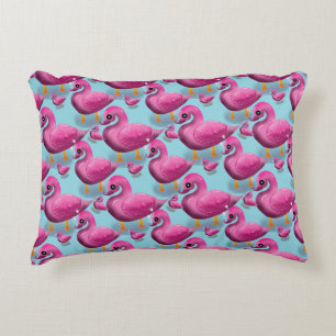 Kawaii Pink Duck Pattern – Adorable Aesthetic Maxi Accent Pillow