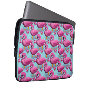 Kawaii Pink Duck Pattern – Adorable Aesthetic Maxi Laptop Sleeve