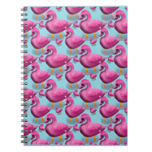 Kawaii Pink Duck Pattern – Adorable Aesthetic Maxi Notebook