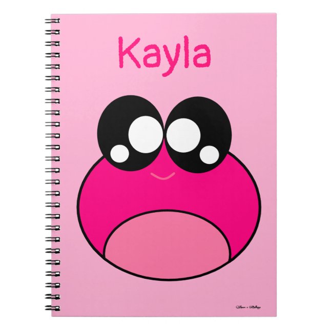 Kawaii Pink Frog Cute Notebook (Front)