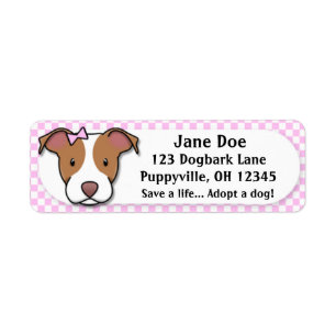Kawaii Pink Gingham American Pit Bull Terrier