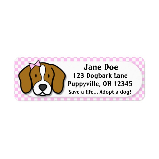 Kawaii Pink Gingham Beagle (Front)