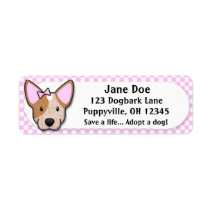 Kawaii Pink Gingham Red Heeler