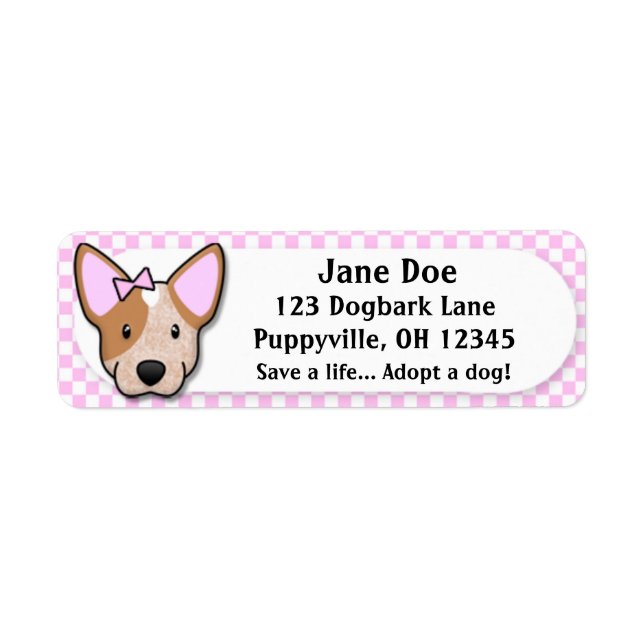 Kawaii Pink Gingham Red Heeler (Front)