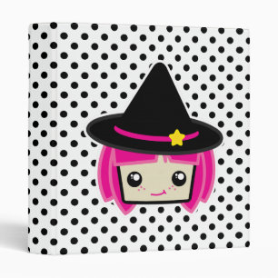 Kawaii Pink Haired Witch Binder