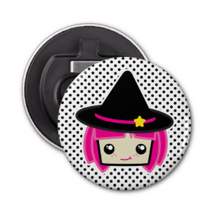Kawaii Pink Haired Witch Bottle Opener