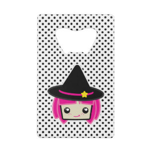 Kawaii Pink Haired Witch Bottle Opener Credit Card Bottle Opener