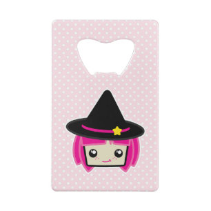 Kawaii Pink Haired Witch Bottle Opener Wallet Bottle Opener
