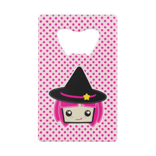 Kawaii Pink Haired Witch Bottle Opener Wallet Bottle Opener