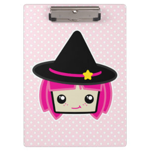 Kawaii Pink Haired Witch Clip Board