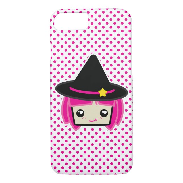 Kawaii Pink Haired Witch iPhone Case (Back)