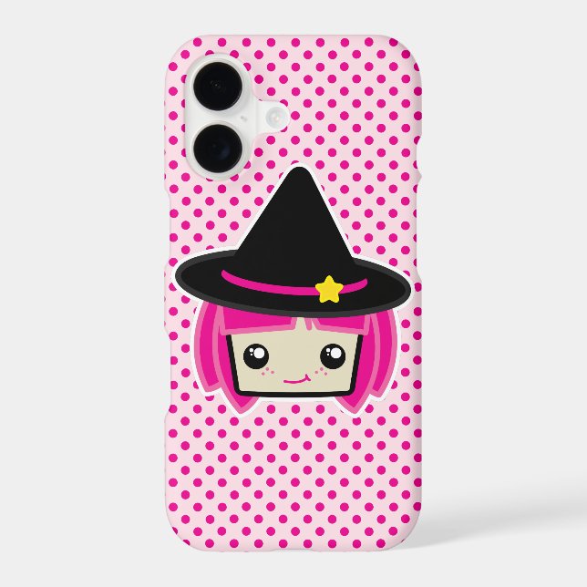 Kawaii Pink Haired Witch iPhone Case (Back)
