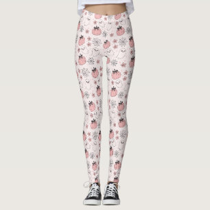 Kawaii Pink Halloween Ghosts & Pumpkins Leggings