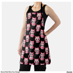 Kawaii Pink Kitty Cats Design  Apron